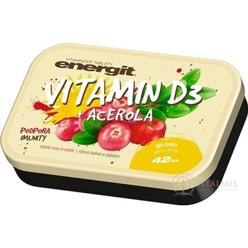 energit VITAMIN D3 + ACEROLA vitamínové tablety s príchuťou brusnica 1x42 ks obrázok