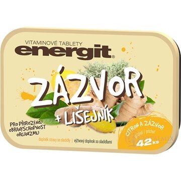 energit ZÁZVOR + LIŠAJNÍK vitamínové tablety s príchuťou citrón a zázvor 1x42 ks obrázok
