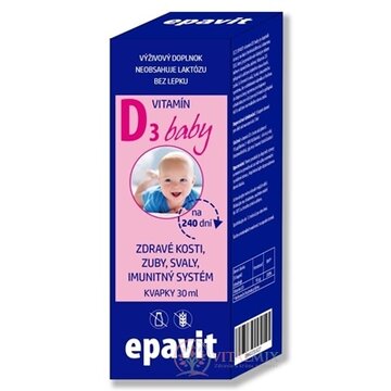 EPAVIT Vitamín D3 baby pre deti kvapky 1x30 ml obrázok