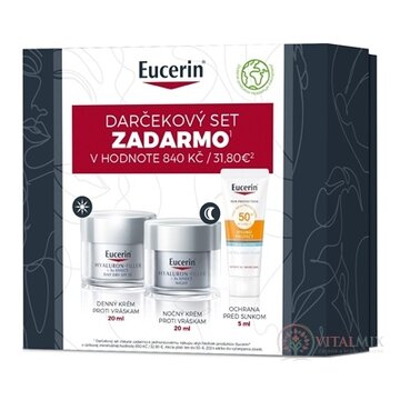 Eucerin DARČEKOVÝ SET 2024 denný krém 20 ml + nočný krém 20 ml + Sun protect SPF50 fluid 5 ml, 1x1 set obrázok