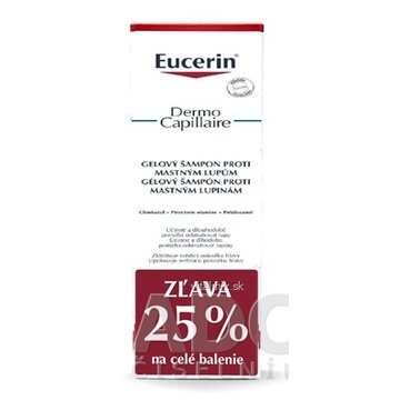 Eucerin DermoCapillaire Gélový Šampón mastné lupiny, 2x250 ml (1+1 PROMO 2020, zľava) 1x1 set obrázok