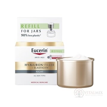 Eucerin HYALURON-FIL.+ELASTICITY Nočný krém REFILL anti-age, náhradná náplň 1x50 ml obrázok