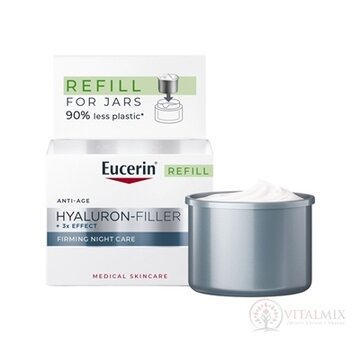 Eucerin HYALURON-FILLER+3xEFFECT Nočný krém REFILL vyplňujúci, anti-age, náhradná náplň 1x50 ml obrázok
