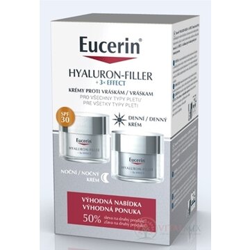 Eucerin HYALURON-FILLER+3xEFFECT SPF30 DUO denný krém 50 ml + nočný krém 50 ml (zľava na 2.produkt) 1x1 set obrázok