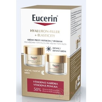 Eucerin HYALURON-FILLER+ELASTICITY DUO denný krém 50 ml + nočný krém 50 ml (zľava na 2.produkt) 1x1 set obrázok