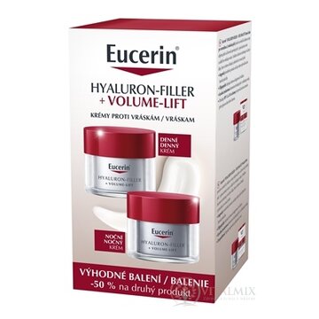 Eucerin HYALURON-FILLER+VOLUME-LIFT DUO proti vráskam, denný krém 50 ml + nočný krém 50 ml (zľava na 2.produkt) 1x1 set obrázok