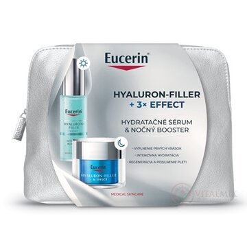 Eucerin Kazeta HYALURON-FILLER+3xEFFECT Booster hydratačné sérum 30 ml + nočný booster 50 ml (akcia 2024) 1x1 set obrázok