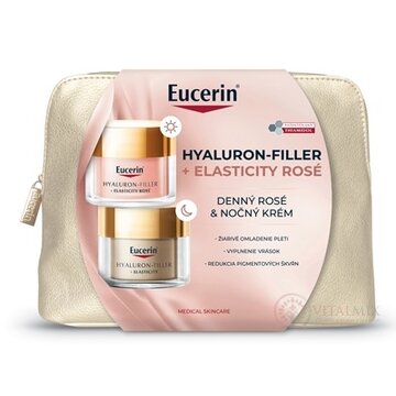 Eucerin Kazeta HYALURON-FILLER+ELASTICITY ROSÉ denný rosé SPF30 krém 50 ml + nočný krém 50 ml (akcia 2024) 1x1 set obrázok
