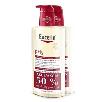 Eucerin pH5 Sprchový gél citlivá, suchá pokožka (-50% na druhý výrobok)(inov.2024) 2x400 ml obrázok