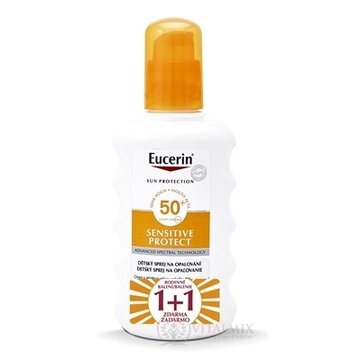 Eucerin SUN SENSITIVE FAMILY PACK 2020 na opaľovanie (detský sprej SPF 50+ 200 ml + transparentný sprej SPF30 200 ml) 1x1 set obrázok