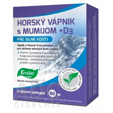 Evalar HORSKÝ VÁPNIK s MUMIJOM + D3 tbl 1x80 ks obrázok