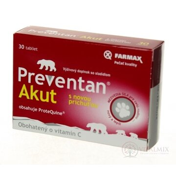 FARMAX Preventan Akut s novou príchuťou tbl (obohatený o vitamín C) 1x30 ks obrázok