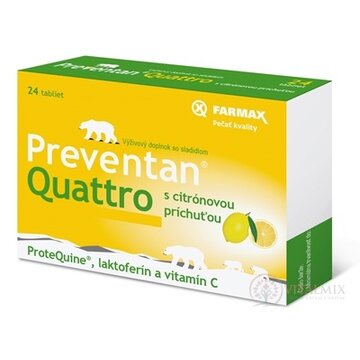 FARMAX Preventan Quattro s citrónovou príchuťou tbl 1x24 ks obrázok