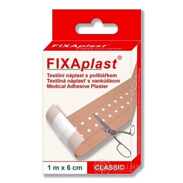 FIXAplast CLASSIC náplasť textilná a vankúšikom 1m x 6cm, 1x1 ks obrázok