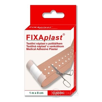 FIXAplast CLASSIC náplasť textilná s vankúšikom 1m x 8cm, 1x1 ks obrázok