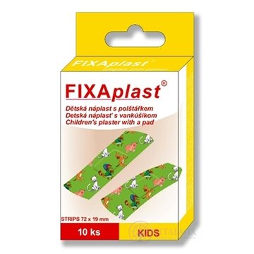 FIXAplast KIDS Detská náplasť strip s vankúšikom 72x19 mm, 1x10 ks obrázok