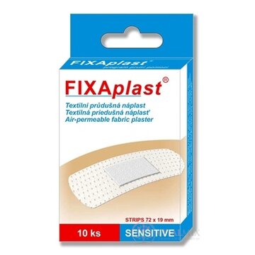 FIXAplast SENSITIVE náplasť strip textilná priedušná 72x19 mm, 1x10 ks obrázok