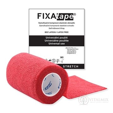 FIXAtape STRETCH Samofixačné elastické ovínadlo kompresné, bez latexu, farba červená, 7,5cm x 450cm, 1x1 ks obrázok