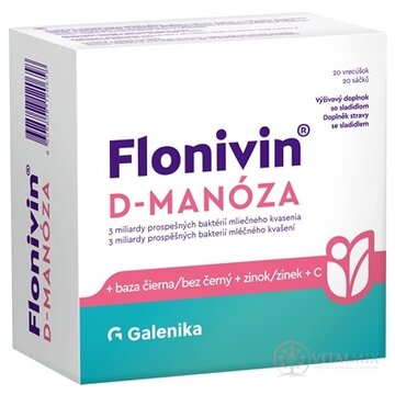 Flonivin D-MANÓZA vrecúška (+ baza čierna + zinok + vitamín C) 1x20 ks obrázok