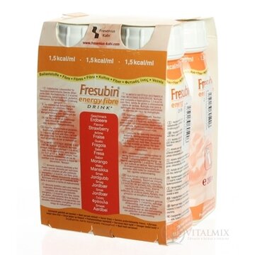 Fresubin Energy fibre DRINK EasyBottle, príchuť jahodová, 4x200 ml (800 ml) obrázok