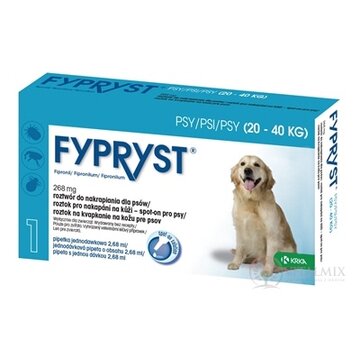 FYPRYST 268 mg PSY 20-40 KG roztok na kvapkanie na kožu pre psov (pipeta) 1x2,68 ml obrázok