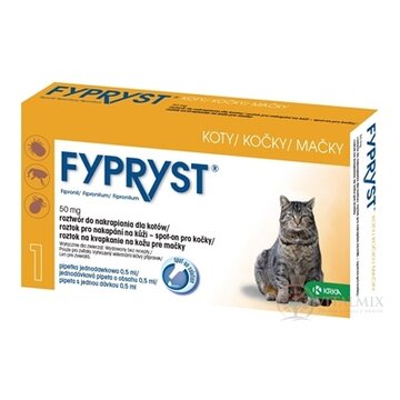 FYPRYST 50 mg MAČKY roztok na kvapkanie na kožu pre mačky (pipeta) 1x0,5 ml obrázok