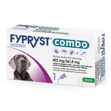 FYPRYST combo 402 mg/361,8 mg PSY NAD 40 KG roztok na kvapkanie na kožu pre veľmi veľké psy (pipeta) 1x4,02 ml obrázok