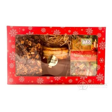 FYTO Darčeková kazeta Vianoce Vianočný čaj: sypaný 100 g + porciovaný 20x2 g (40 g) + med 250 g, 1x1 set obrázok
