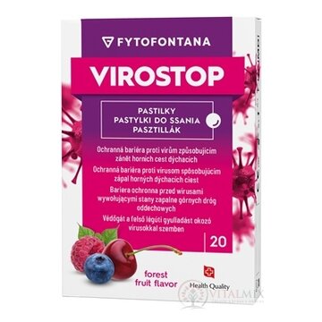 fytofontana VIROSTOP pastilky na cmúľanie, príchuť lesné ovocie (inov.2024, zdravotnícka pomôcka) 1x20 ks obrázok