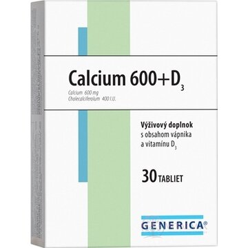 GENERICA Calcium 600+D3 tbl 1x30 ks obrázok