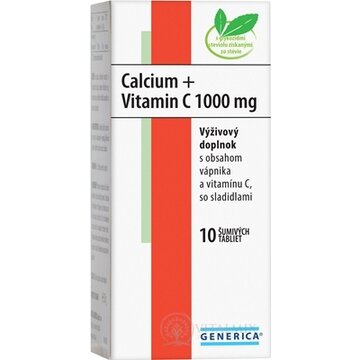 GENERICA Calcium + Vitamin C 1000 mg tbl eff 1x10 ks obrázok