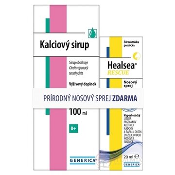 GENERICA Kalciový sirup s vanilkovým extraktom 100 ml + Healsea Rescue 20 ml zadarmo, 1x1 set obrázok