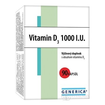 GENERICA Vitamin D3 1000 I.U. cps 1x90 ks obrázok