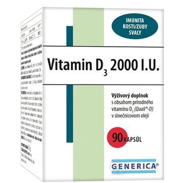 GENERICA Vitamin D3 2000 I.U. cps 1x90 ks obrázok