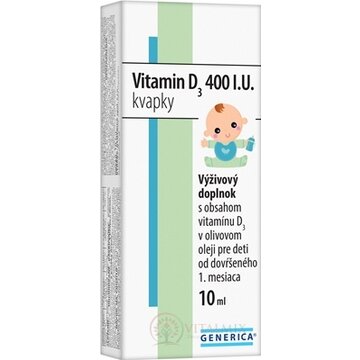 GENERICA Vitamin D3 400 I.U. kvapky 1x10 ml obrázok