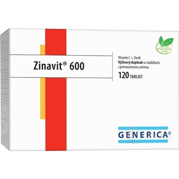 GENERICA Zinavit 600 s pomarančovou arómou tbl (vitamín C + Zinok) 1x120 ks obrázok