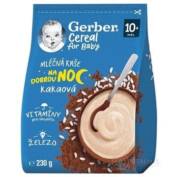 Gerber Cereal Mliečna KAŠA Dobrú noc Kakaová (od ukonč. 10. mesiaca) 1x230 g obrázok