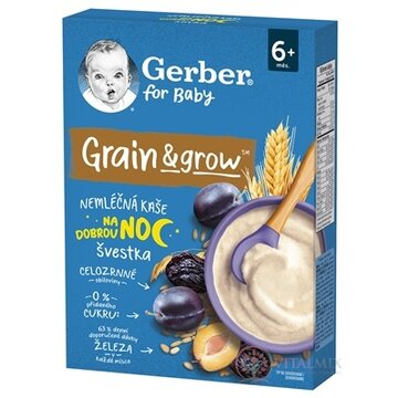 Gerber for Baby Nemliečna KAŠA Pšenično-ovsená slivka, na dobrú noc (od ukonč. 6. mesiaca) 1x200 g obrázok