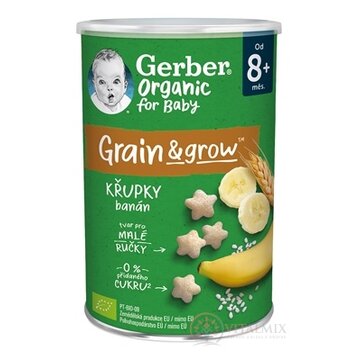 Gerber Organic CHRUMKY Ryžovo-pšeničné s banánom (od ukonč. 8. mesiaca) 1x35 g obrázok