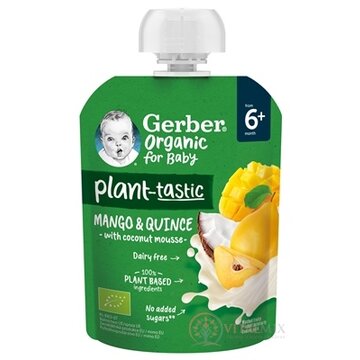 Gerber Organic Kapsička Mango, dula, kokos bio ovocná desiata (od ukonč. 6. mesiaca) 1x80 g obrázok