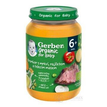 Gerber Organic Mäsovo-zeleninový príkrm zelenina s teľacím mäsom (od ukonč. 6. mesiaca) 1x190 g obrázok