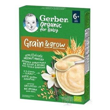 Gerber Organic Nemliečna KAŠA pšenično-ovsená BIO, príchuť vanilka (od ukonč. 6.mesiaca) 1x200 g obrázok