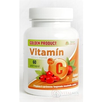 GOLDEN PRODUCT Vitamín C 500 mg + B3 + D3 + šípky cps 1x60 ks obrázok