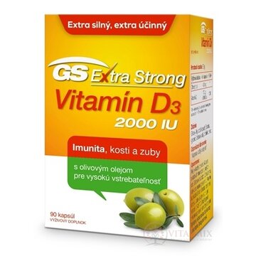 GS Extra Strong Vitamin D3 2000 IU cps 1x90 ks obrázok