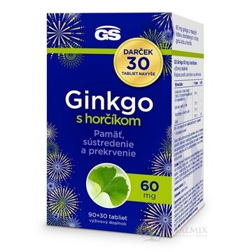 GS Ginkgo 60 mg s horčíkom Darček tbl (inov.2024) 90+30 navyše (120 ks) obrázok