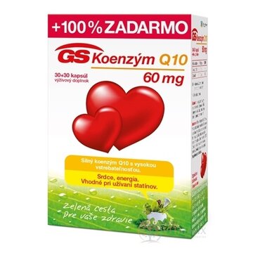 GS Koenzým Q10 60 mg NOVÝ cps (s vitamínom B1) 30+30 zadarmo (60 ks) obrázok