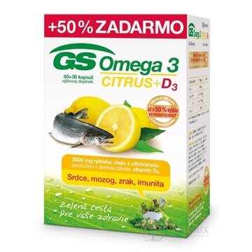 GS Omega 3 CITRUS + D3 cps 60+30 (50% zadarmo) (90 ks) obrázok