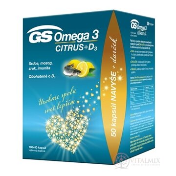 GS Omega 3 CITRUS + D3 darček 2021 cps 100+50 (150 ks) obrázok