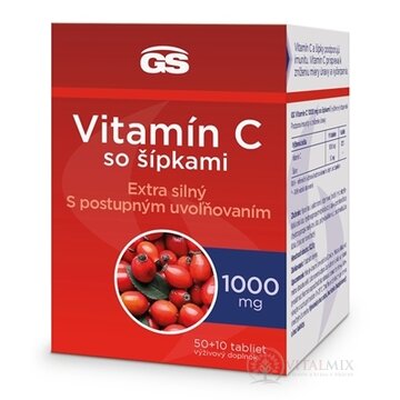 GS Vitamín C 1000 mg so šípkami tbl 50+10 (inov.2023) (60 ks) obrázok