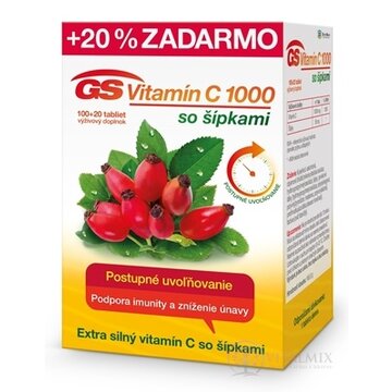 GS Vitamín C 1000 so šípkami 100+20 (20 % zadarmo) (120 ks) obrázok